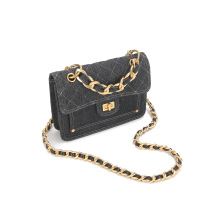 Denim Rhombus Chain Shoulder Bag 79