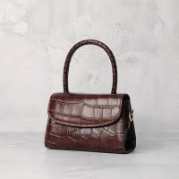 Leather cowhide flap shoulder crossbody handbag 48
