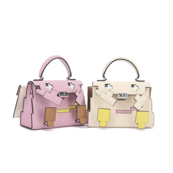 Sweet color contrast mosaic monster bag 34